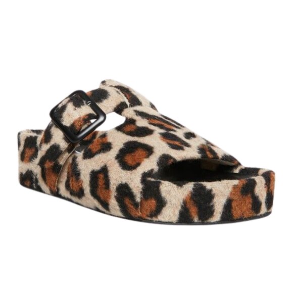 NWOT Steve Madden "Rizzle" Fuzzy Slipper-Slide in Leopard - Picture 3 of 3